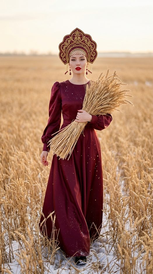 fashion-фотосессия в степи со снегом