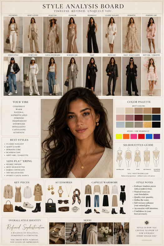 Стиль анализ по фото с fashion board и палитрой