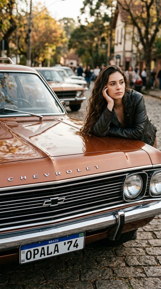 девушка на капоте chevrolet opala