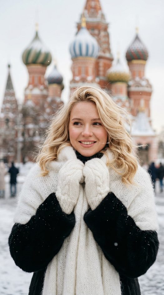 зимняя фотосессия в москве у собора василия блаженного