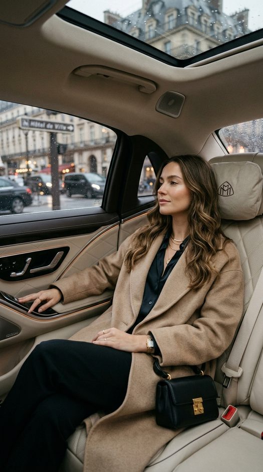 женщина на заднем сиденье maybach