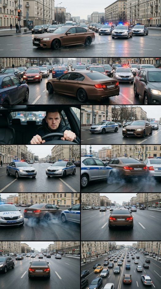 погоня на машине по москве с полицейскими