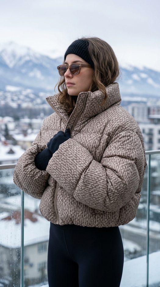 zimnyaya-fotosessiya-v-puhovike-na-terrase-s-gorami