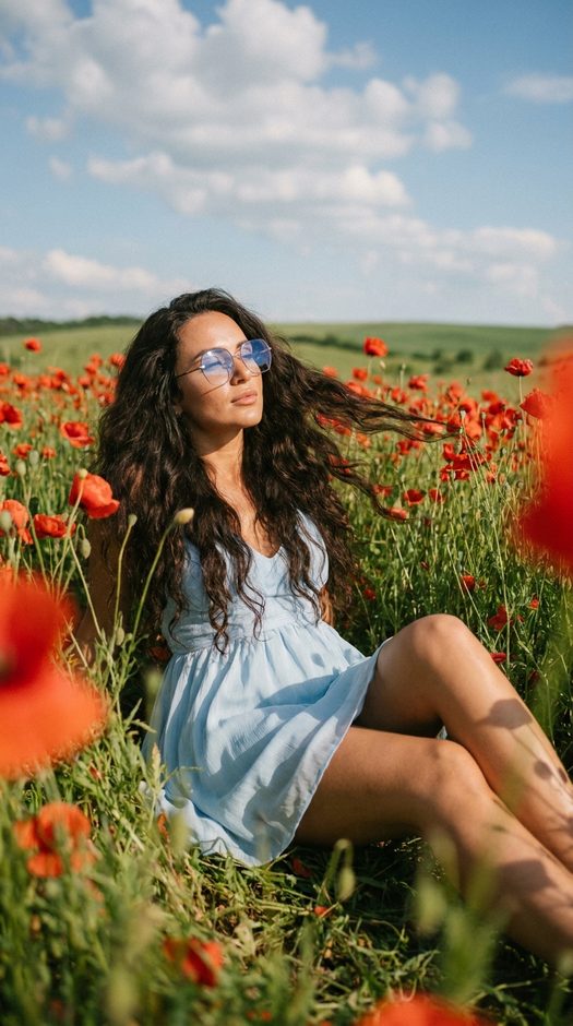 Фотосессия в маковом поле
