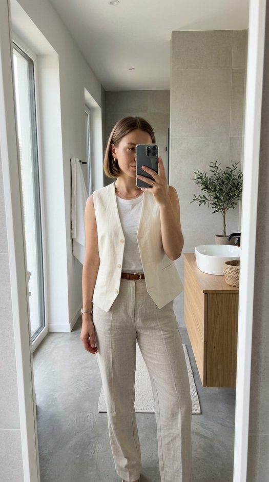 mirror selfie в светлом интерьере