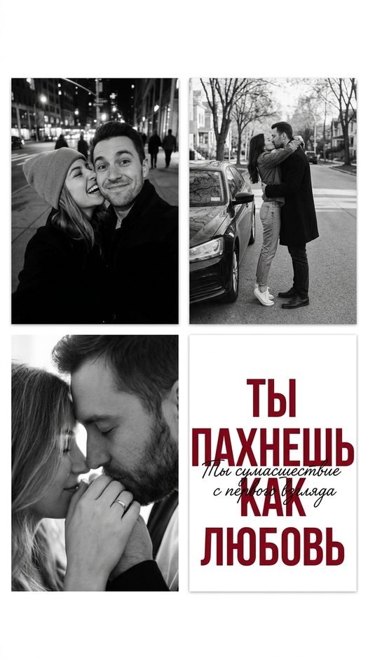 романтический коллаж пары с надписями