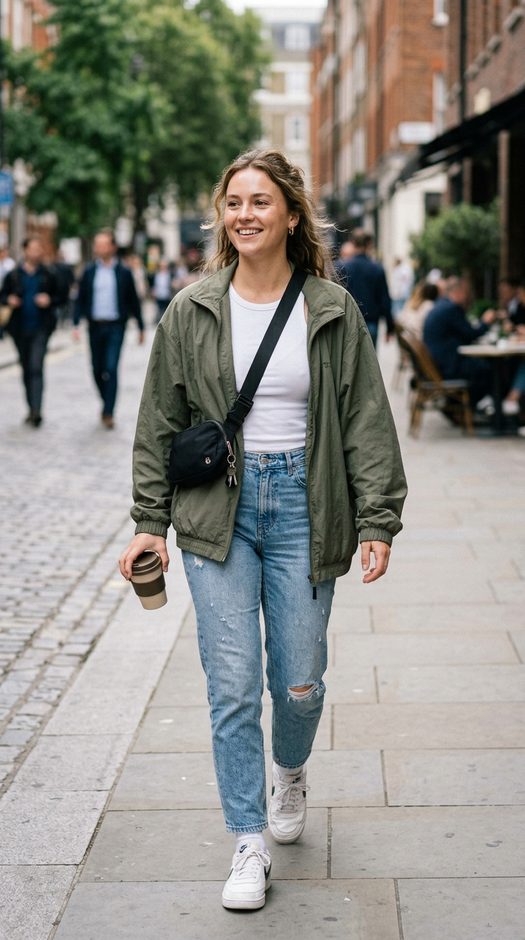 женская casual fashion фотосессия в городском стиле