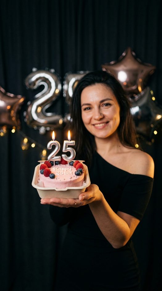 фотосессия с бенто тортом и свечами 25