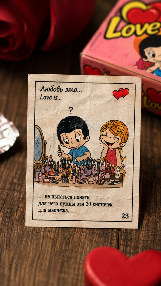 love is пара с косметикой ко дню святого валентина