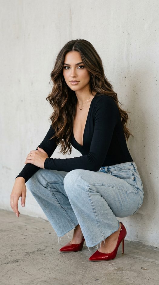 fashion фотосессия у бетонной стены в студии
