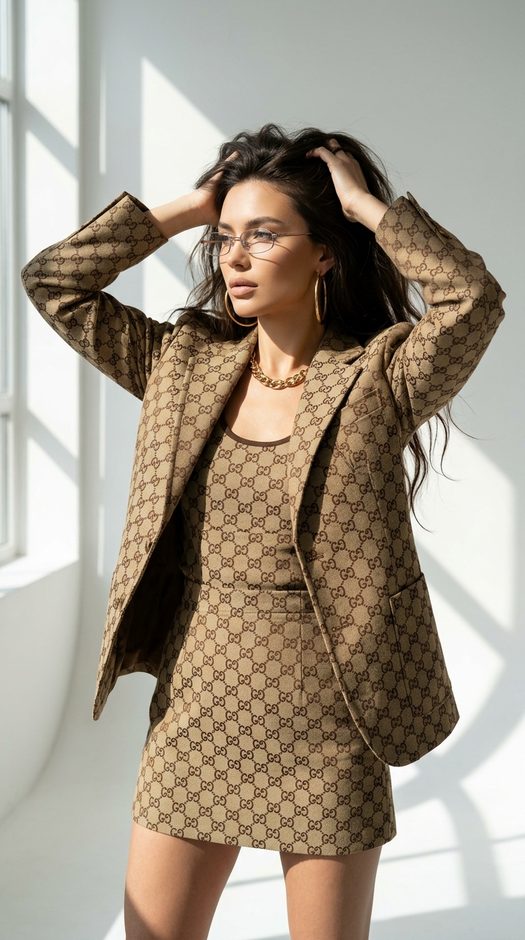 студийная fashion фотосессия в образе gucci