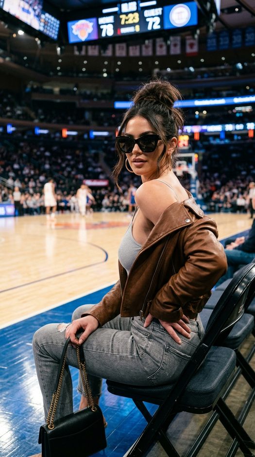 фотосессия на баскетбольной арене courtside glamour