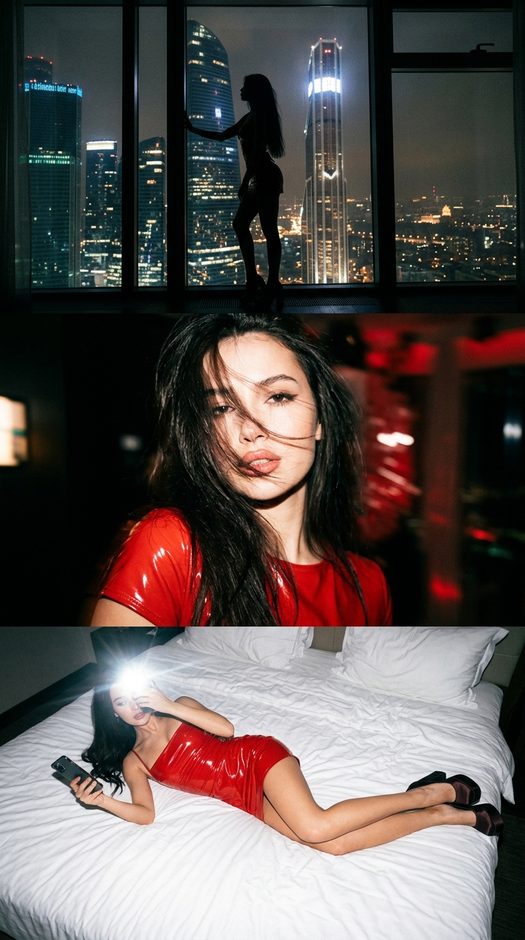 кинематографичный коллаж девушки в стиле it girl
