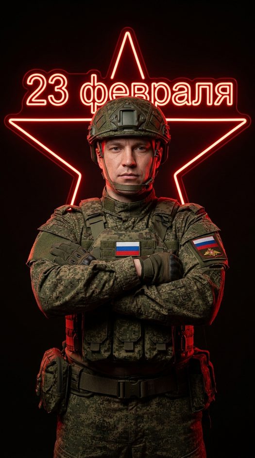 мужчина в военной форме на 23 февраля