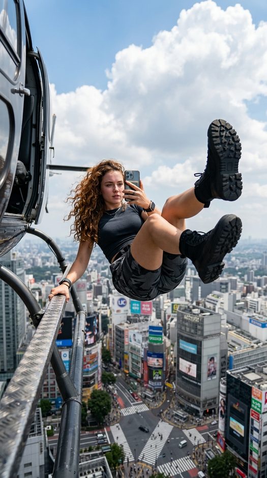 экстрим фотосессия над сибуей с вертолета