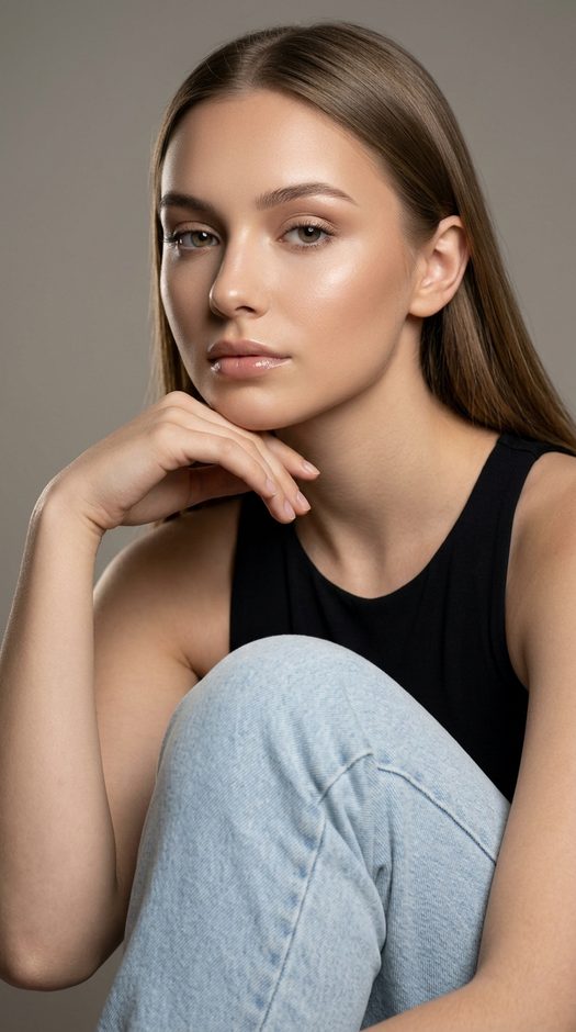 fashion фотосессия в студии с clean beauty макияжем