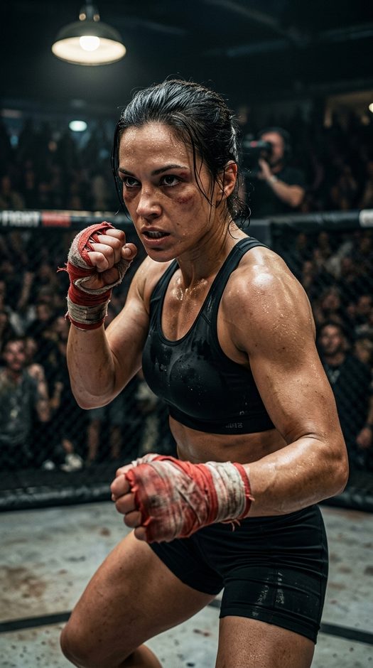 женщина боец mma на подпольной арене