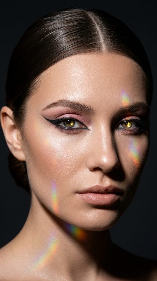 бьюти фотосессия крупный план с cat eye