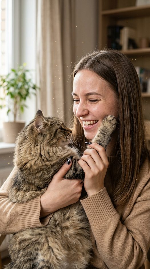 женщина с котом у окна