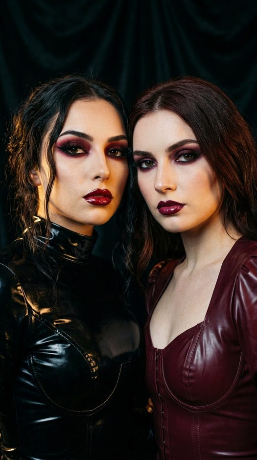 парная fashion фотосессия в латексе крупным планом