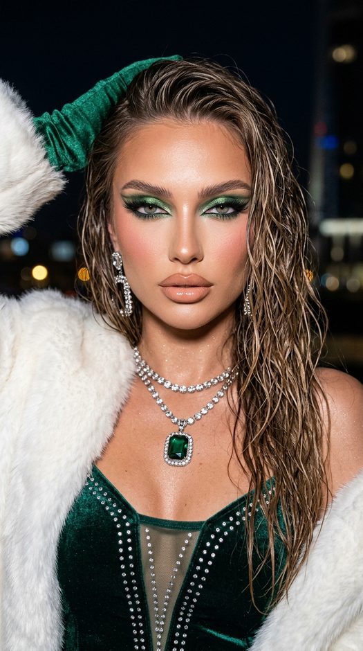 ночная glam фотосессия со вспышкой и bokeh